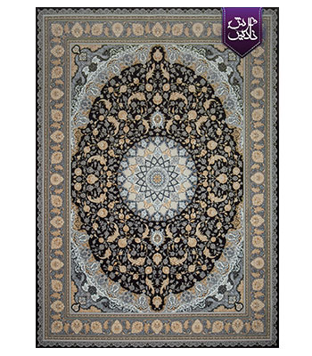 فرش اصفهان زغالی 1200 شانه گلبرجسته | فرش نایس